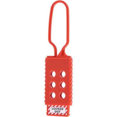 RS PRO 6-Lock Nylon Lockout Electrical Hasp, 6mm Shackle