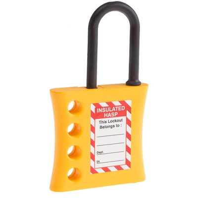 RS PRO 4-Lock Nylon Lockout Electrical Hasp, 6mm Shackle