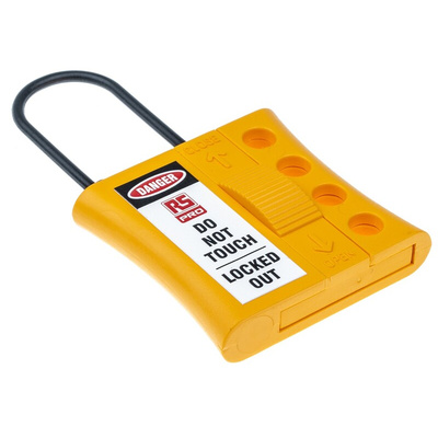 RS PRO 4-Lock Nylon Lockout Electrical Hasp, 3mm Shackle