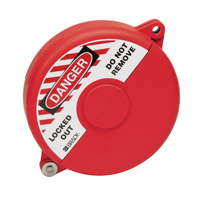 Brady Red PP Adjustable Gate Valve Lockout, 6.5mm Shackle, 165mm Attachment
