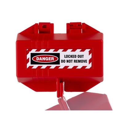 RS PRO Red 2-Lock Polypropylene Plug Lockout, 5mm Shackle
