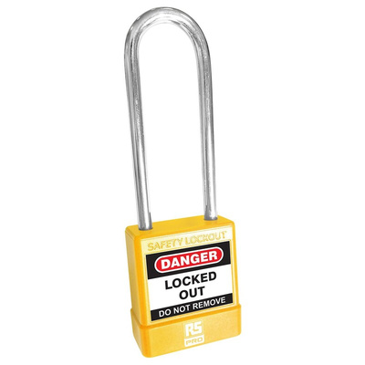 RS PRO Yellow Steel Safety Padlocks