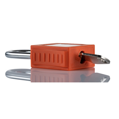 RS PRO Orange 1-Lock Nylon, Steel Safety Lockout, 6.4mm Shackle
