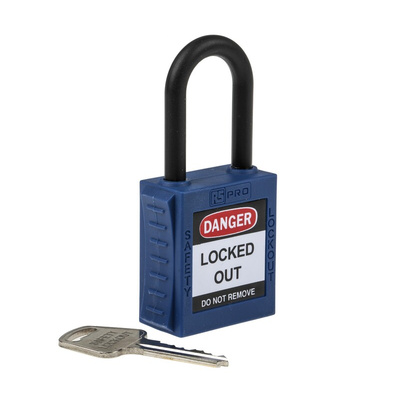 RS PRO Blue 1-Lock Nylon Safety Lockout, 6.4mm Shackle