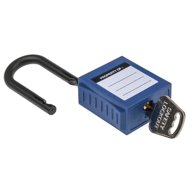 RS PRO Blue 1-Lock Nylon Safety Lockout, 6.4mm Shackle