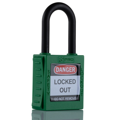 RS PRO Green 1-Lock Nylon Safety Lockout, 6.4mm Shackle
