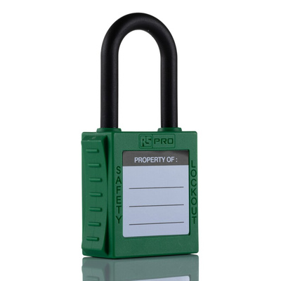 RS PRO Green 1-Lock Nylon Safety Lockout, 6.4mm Shackle