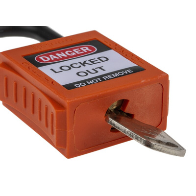 RS PRO Orange 1-Lock Nylon Safety Lockout, 6.4mm Shackle