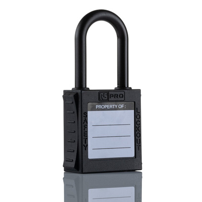 RS PRO Black 1-Lock Nylon Safety Lockout, 6.4mm Shackle