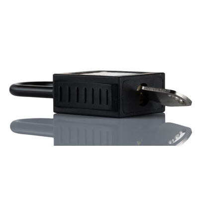 RS PRO Black 1-Lock Nylon Safety Lockout, 6.4mm Shackle