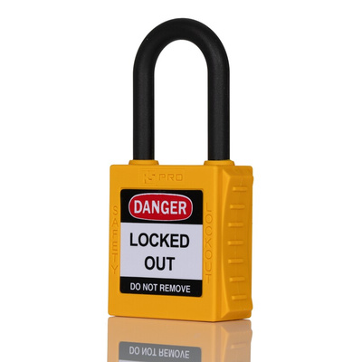 RS PRO Yellow 1-Lock Nylon Safety Lockout, 6.4mm Shackle