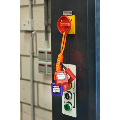 Brady Orange 6-Lock Nylon Lockout Hasp, 9mm Shackle