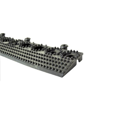 RS PRO Black Anti-slip Tile PVC Tile, Holes Finish 500mm x 60mm x 16mm