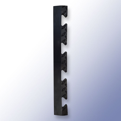 RS PRO Black Floor Tile Edging PVC Anti-Slip Tile 470mm x 470mm x 14mm