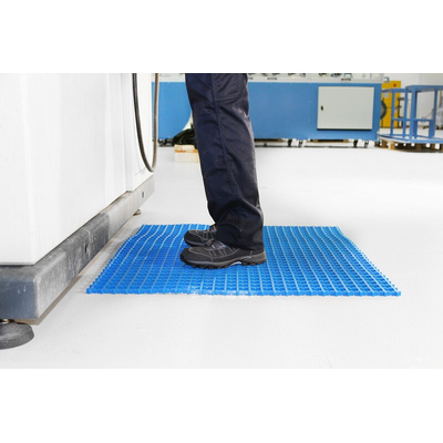 Coba Europe Blue Anti-Slip PVC Mat, Holes Finish 5m x 0.6m x 12mm