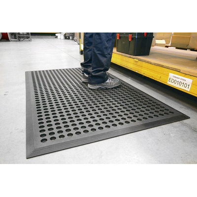 Coba Europe Worksafe Rubber Anti-Fatigue Mat, 0.9m x 1.5m x 16mm