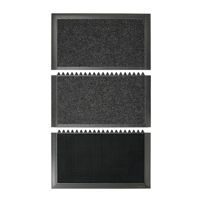 Notrax Charcoal/Black Anti-Slip Flooring Natural and Synthetic Rubber Blend Hygienic Mat 153cm x 91cm x 19mm