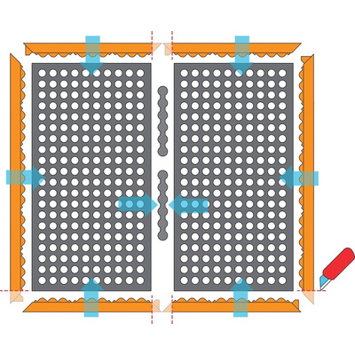 Notrax 549 100% Nitrile Rubber Anti-Fatigue Mat, 66cm x 102cm x 22mm