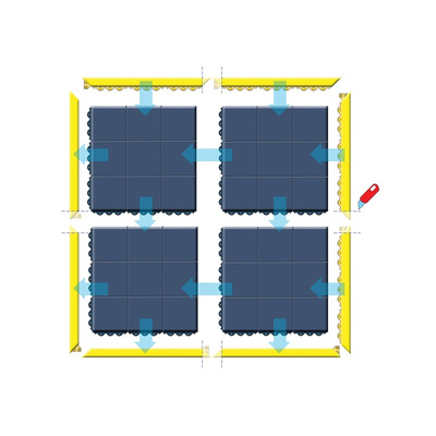 Notrax 656 100% Nitrile Rubber Anti-Fatigue Mat, 91cm x 91cm x 19mm