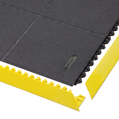 Notrax Black Anti-Slip Flooring Nitrile Rubber Heavy Duty Modular Rubber Mat 91cm x 91cm x 19mm