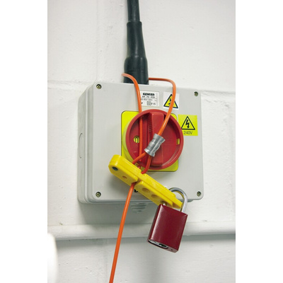 Brady Yellow 3-Lock Nylon Cable Lockout, 7mm Shackle