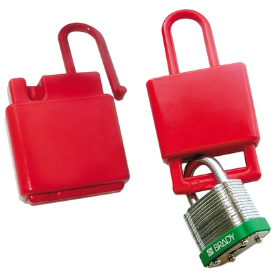 Brady Red Plastic Hasp Lockout, 9mm Shackle