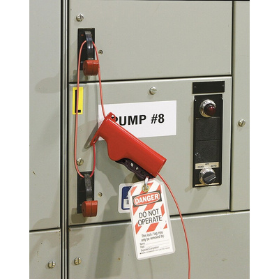 Brady Red 4-Lock Nylon Valve Lockout Kit, 7mm Shackle
