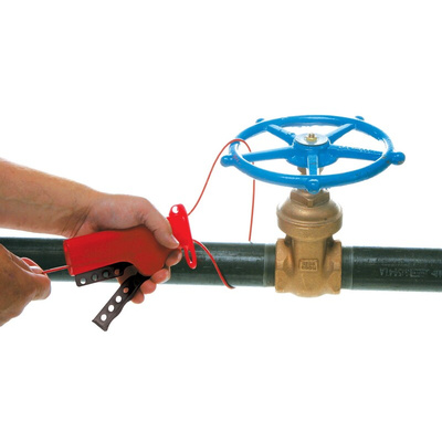 Brady Red 4-Lock Metal Cable Valve Lockout, 7mm Shackle