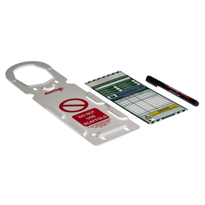 ScaffTag White on Green Safety Scaffolding Tag, English Language, 1 per Pack