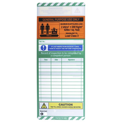 ScaffTag Orange Safety Scaffolding Tag, English Language, 10 per Pack
