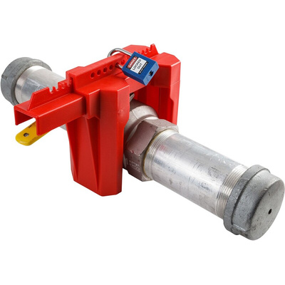 Brady Red 4-Lock PP Ball Valve Lockout, 7.24mm Shackle, 31.75mm Attachment