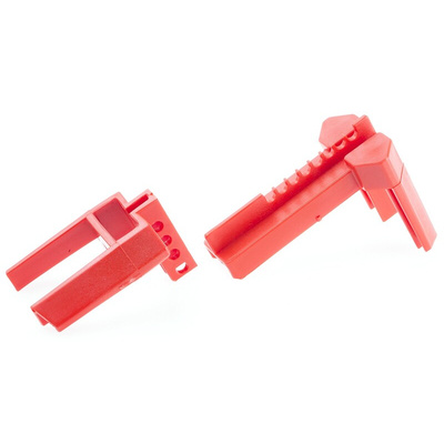 Brady Red 4-Lock PP Ball Valve Lockout, 7.24mm Shackle, 31.75mm Attachment