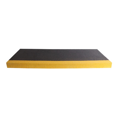 Coba Europe Black/Yellow Stair Tread Glass Fibre Reinforced Plastic, Silicone Carbide Edge Protection, Solid Finish