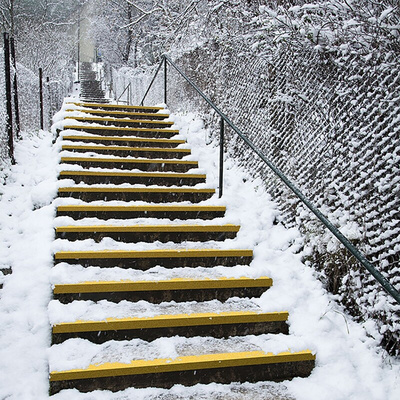 Coba Europe Yellow Stair Nosing Glass Fibre Reinforced Plastic, Silicone Carbide Edge Protection, Solid Finish 55mm x