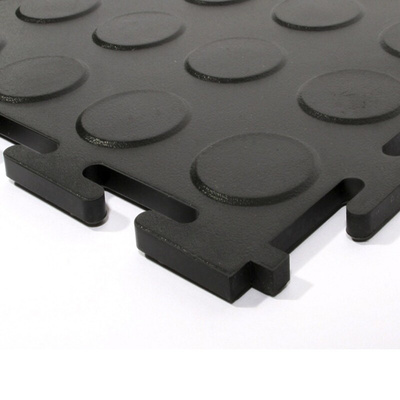 Coba Europe Black Industrial Floor Tile PVC Workfloor, Solid Finish 500mm x 500mm x 5mm