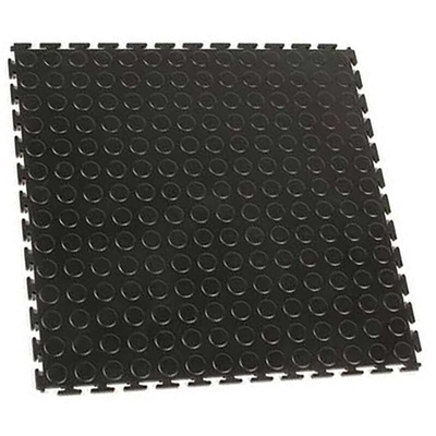 Coba Europe Black Industrial Floor Tile PVC Workfloor, Solid Finish 500mm x 500mm x 5mm