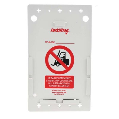 Brady Safety Forklift Tag, French Language, 1 per Pack