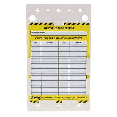 Brady Safety Forklift Tag, English Language
