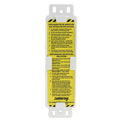 Brady Safety Ladder Tag, German Language, 1 per Pack