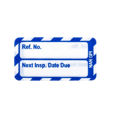 Brady White on Blue Safety Inspection Tag, English Language, 20 per Pack