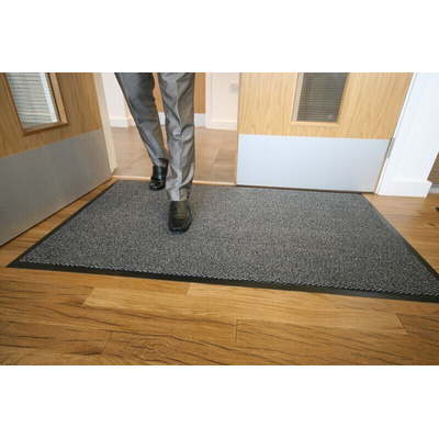 Coba Europe Vynaplush Anti-Slip, Door Mat, Carpet, Indoor Use, Black/Steel, 1.2m 1.8m 7mm