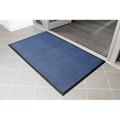 RS PRO Anti-Slip, Door Mat, Carpet, Indoor Use, Blue, 0.9m 1.5m 7mm