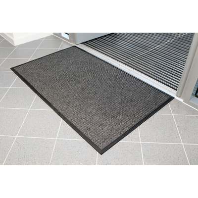 RS PRO Anti-Slip, Door Mat, Carpet, Indoor Use, Grey, 0.6m 0.9m 7mm