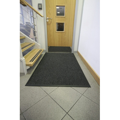 RS PRO Anti-Slip, Door Mat, Carpet, Indoor Use, Black, 0.6m 0.9m 7mm