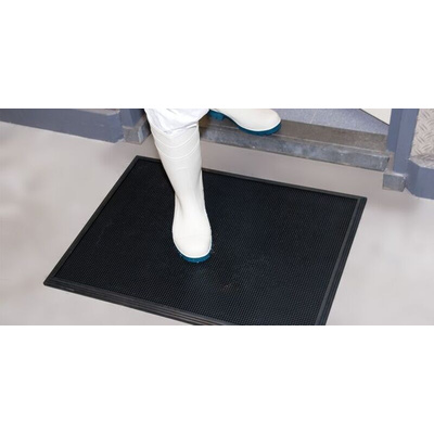 Notrax 346 Anti-Slip, Entrance & Walkway Mat, Bubble, Outdoor Use, Black, 61cm 81cm 19mm