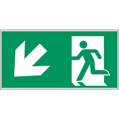 Polyester Emergency Exit Left, None,  With Pictogram Only, Exit Sign