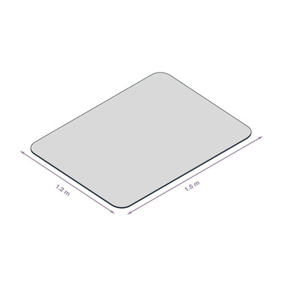 Coba Europe Clear Hard Floor Square Office Chair Mat x 1.2m, 1.5m x 1.8mm