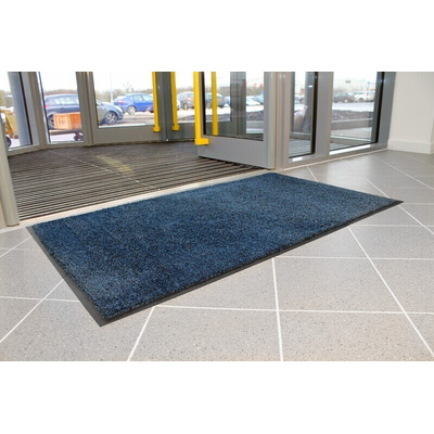 Coba Europe COBAwash Anti-Slip, Door Mat, Carpet, Indoor Use, Black/Blue, 0.85m 1.5m 8mm