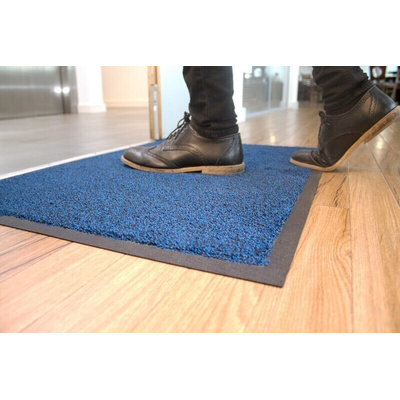 Coba Europe COBAwash Anti-Slip, Door Mat, Carpet, Indoor Use, Black/Blue, 0.6m 0.85m 8mm