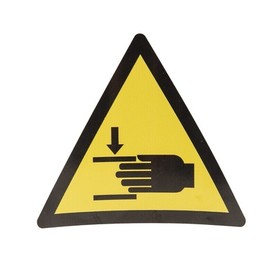 RS PRO Black/Yellow/White Vinyl Safety Labels, Symbol-Text 100 mm x 100mm